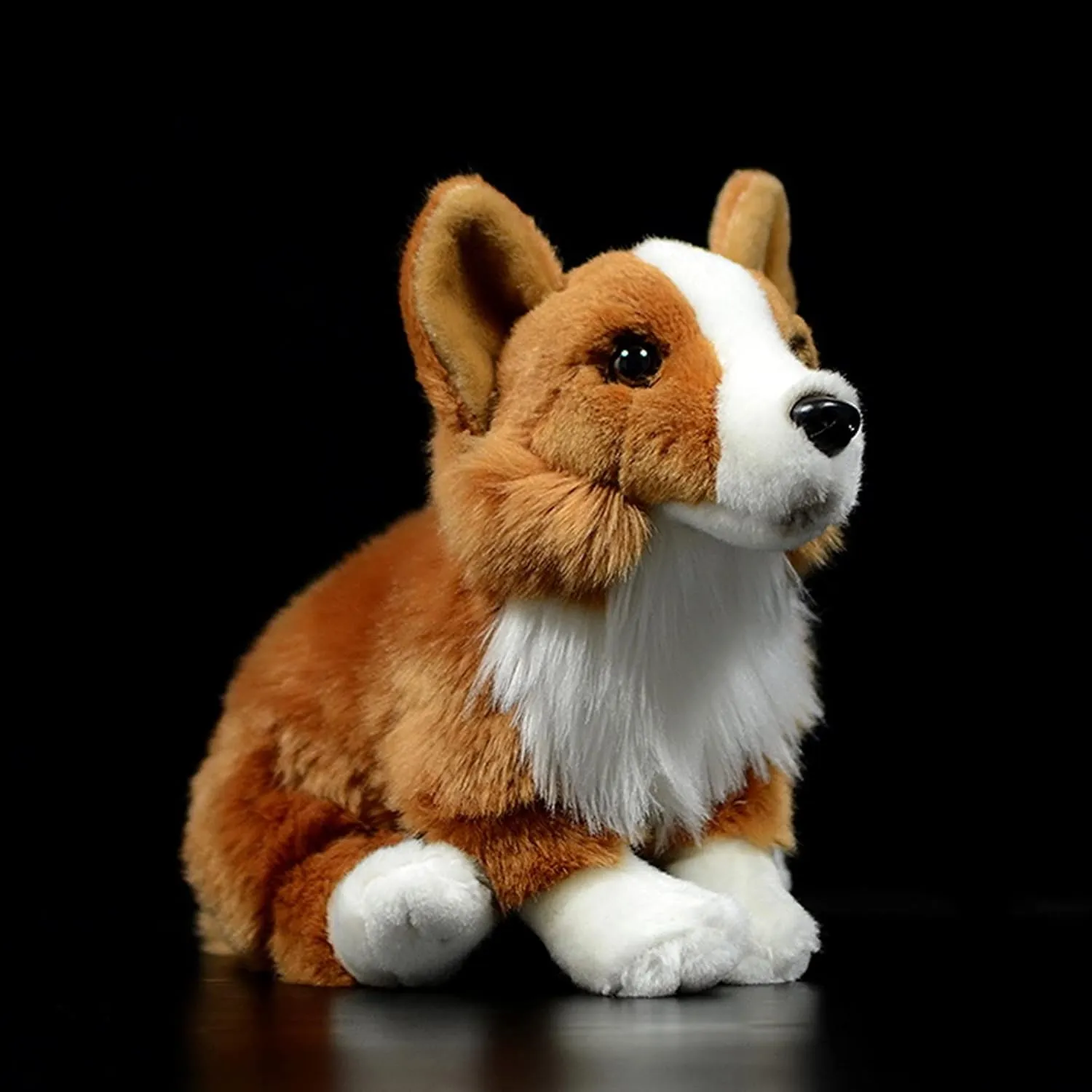 Tiny Heart Simulation Corgi Plush Toy, 11 Inch Super Cute Realistic Canine Stuffed Animal Doll Christmas Birthday Gift Kids Plush Toy