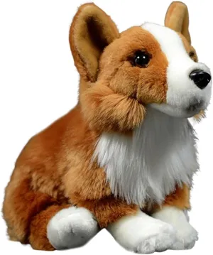 Tiny Heart Simulation Corgi Plush Toy, 11 Inch Super Cute Realistic Canine Stuffed Animal Doll Christmas Birthday Gift Kids Plush Toy