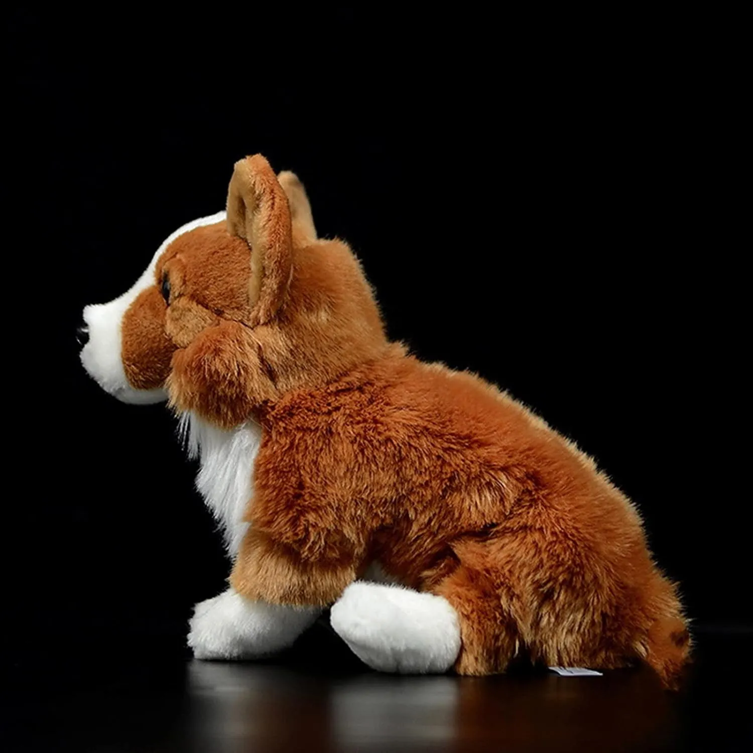 Tiny Heart Simulation Corgi Plush Toy, 11 Inch Super Cute Realistic Canine Stuffed Animal Doll Christmas Birthday Gift Kids Plush Toy