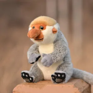 Tiny Heart Simulation Proboscis Monkey Plush Toy, 8.66inch Soft and Cute Proboscis Monkey Plush Stuffed Animal Doll, Realistic Home Decoration, Christmas for Children's Birthday