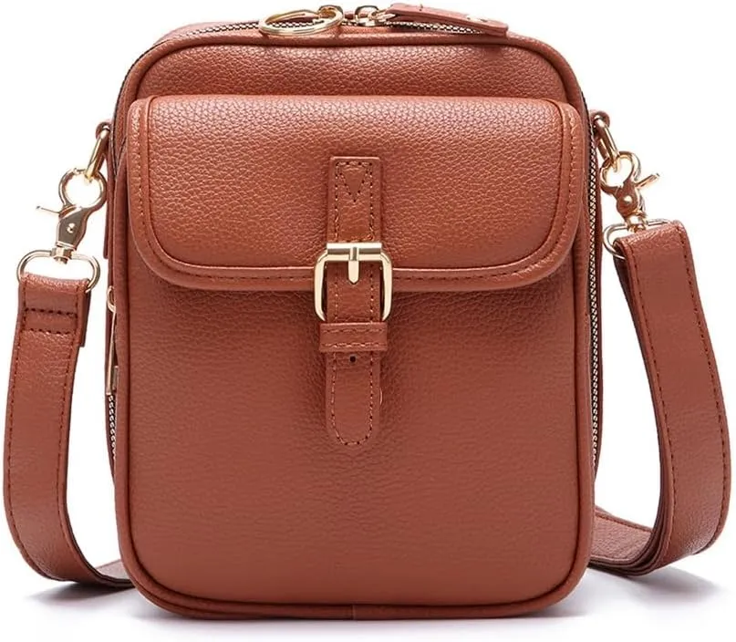 Tojoyride Crossbody Bag,2025 Upgrade Double Layer Large Capacity Mini Messenger Bag, With 10 Card Slots and Anti-Theft Zipper