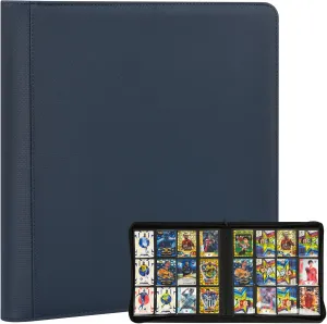 Trading Card Binder 480 Pockets, 12 Pockets Card Binder, Side Loading Card Collection Binder, Collectible Card Albums Card Folder for MTG, TCG, Football, NFL, Sports Cards, Game Cards(Blue)