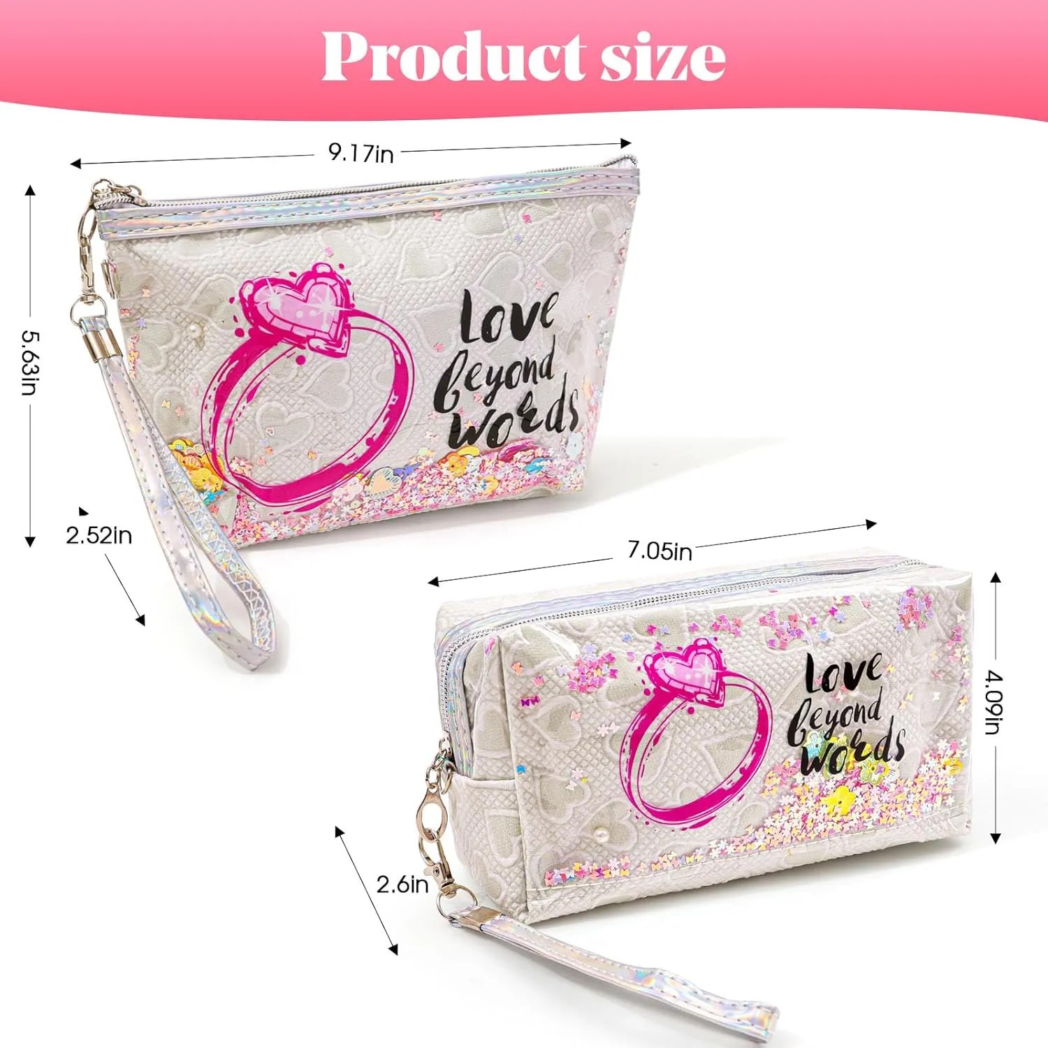 Travel Makeup Bag,Portable Cosmetic Bag, Large Capacity Travel Cosmetic Case Organizer, For Women Toiletry Bag With Zipper And Handle AB1 2 PACK