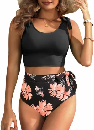 Two Piece High Waisted Swimsuits - Women Tummy Control Bikini Modest Bathing Suit 2PC 2025
