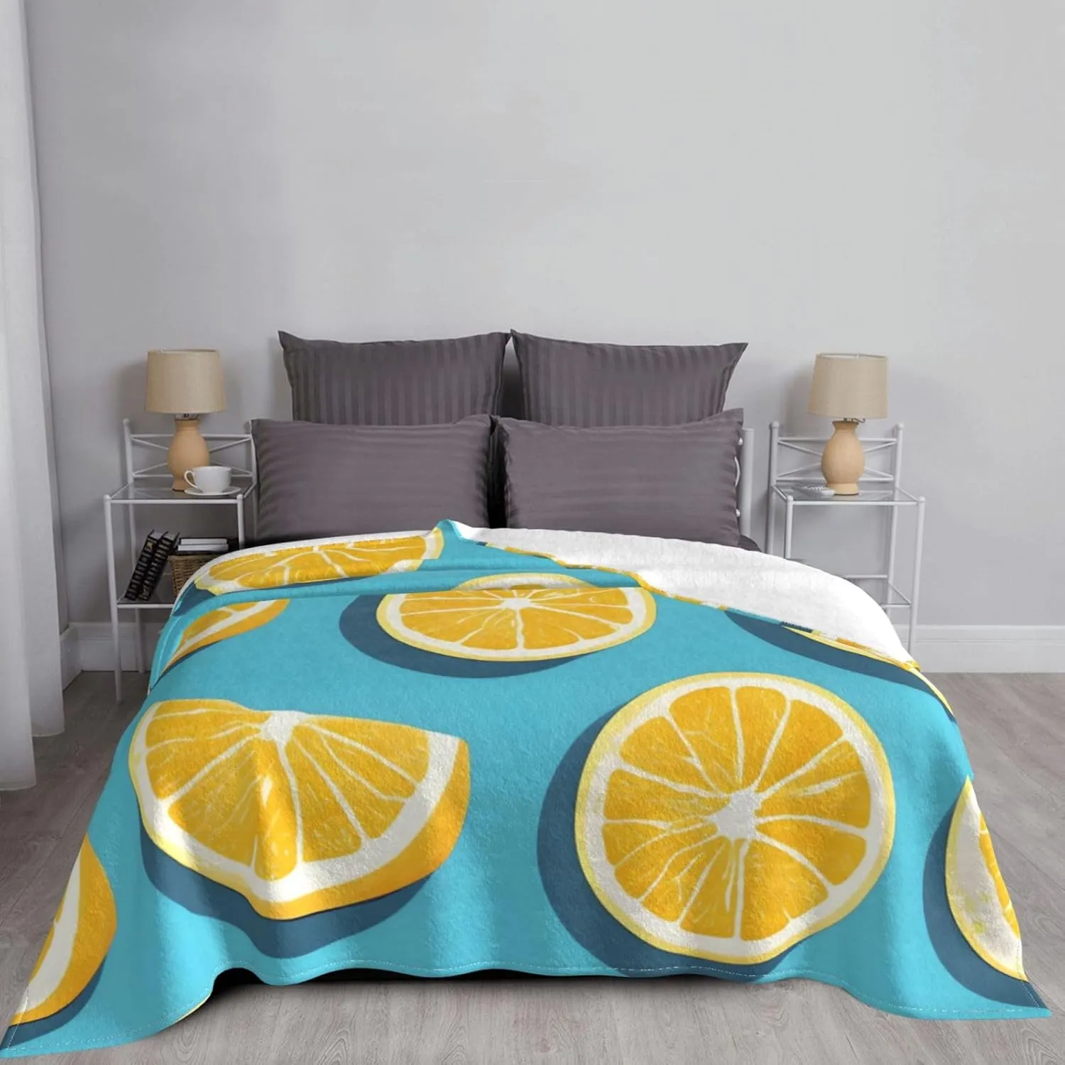 Ultra Soft Fleece Blanket,Lemon Wedges, No Shed No Pilling Luxury Plush Cozy Lightweight Blanket for Bed, Couch, Chair, Sofa Suitable for All Season,60"x50"