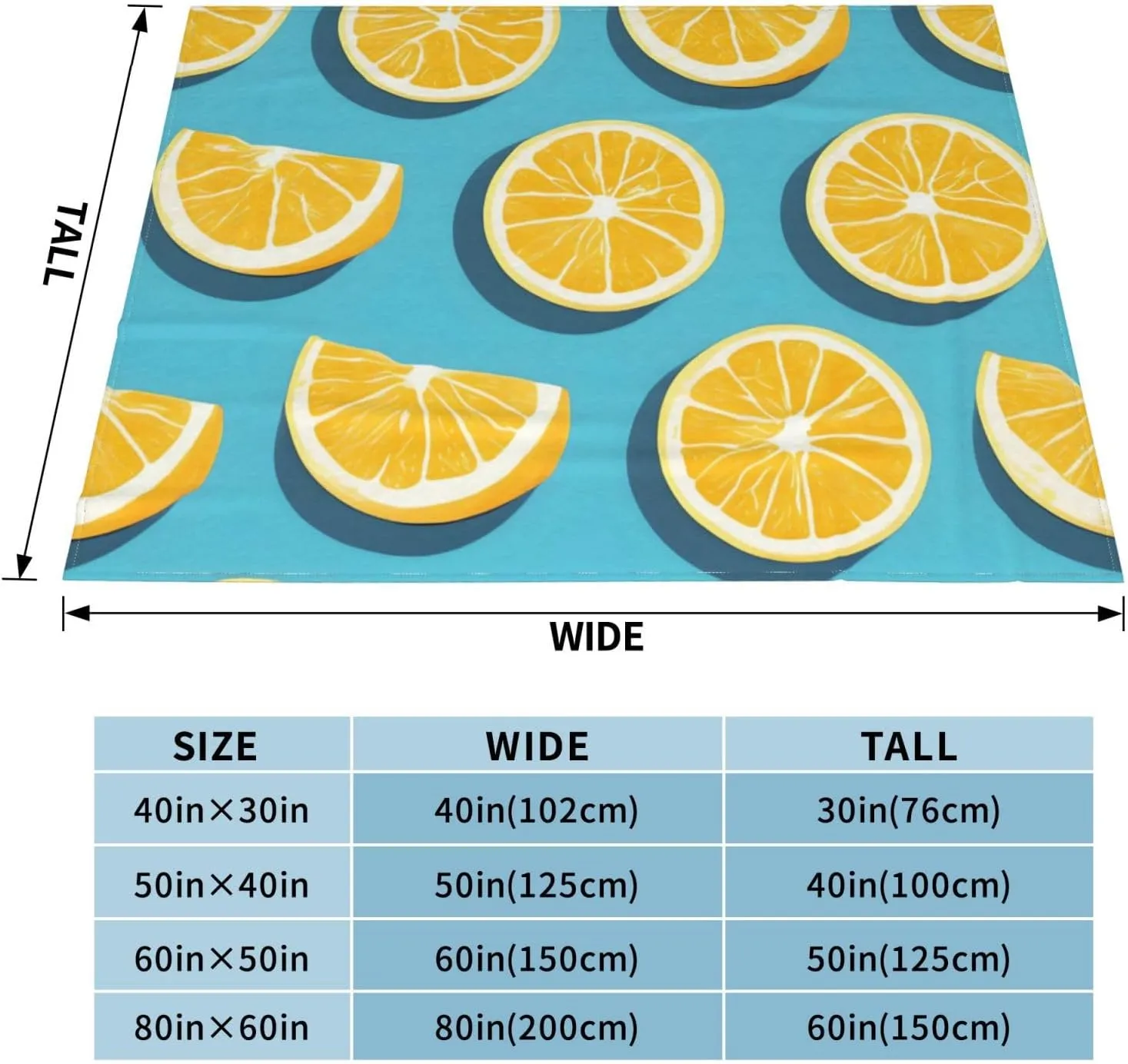 Ultra Soft Fleece Blanket,Lemon Wedges, No Shed No Pilling Luxury Plush Cozy Lightweight Blanket for Bed, Couch, Chair, Sofa Suitable for All Season,60"x50"