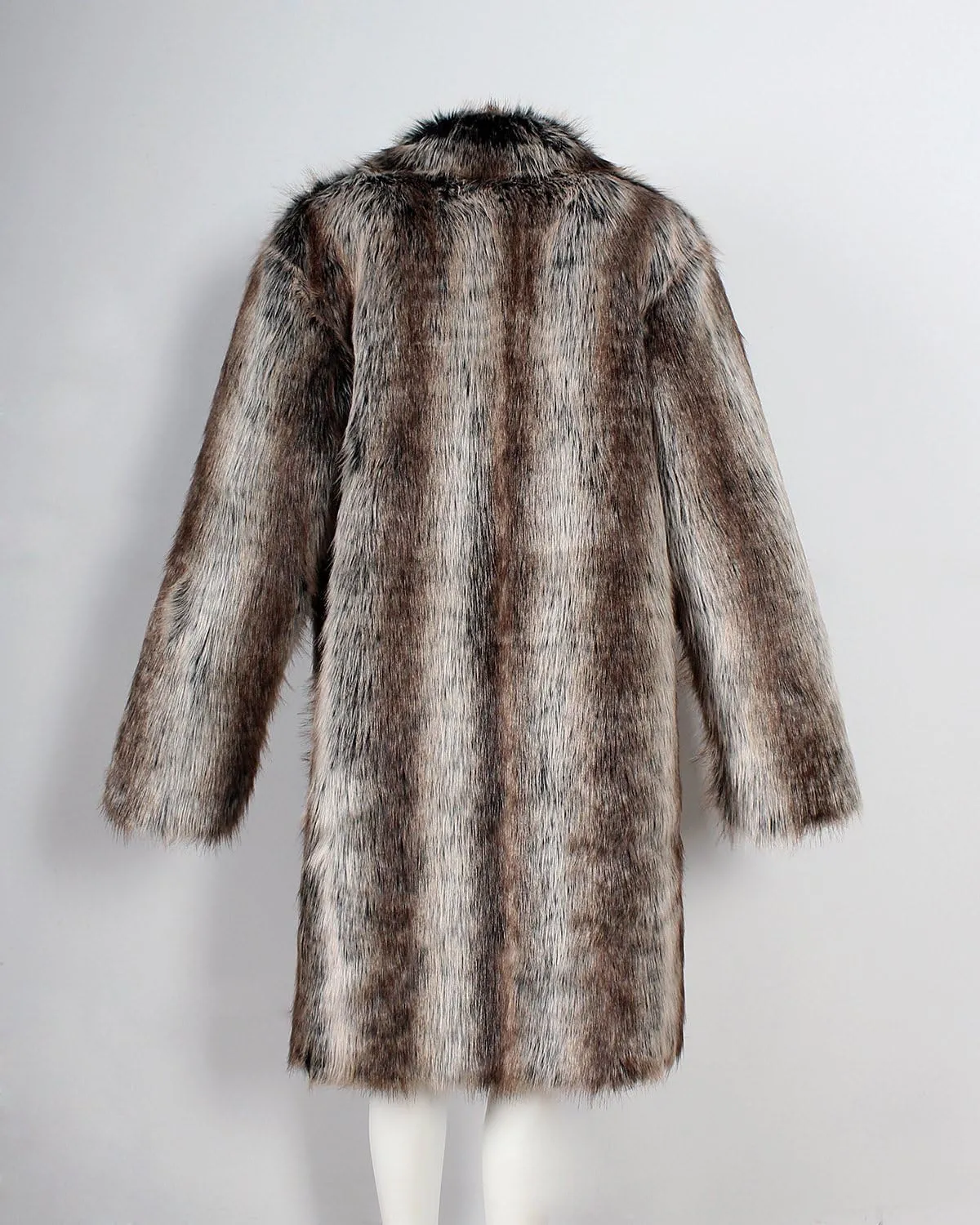 UMREN Men's Luxury Faux Fur Coat Jacket Winter Warm Long Coats Overwear Outwear