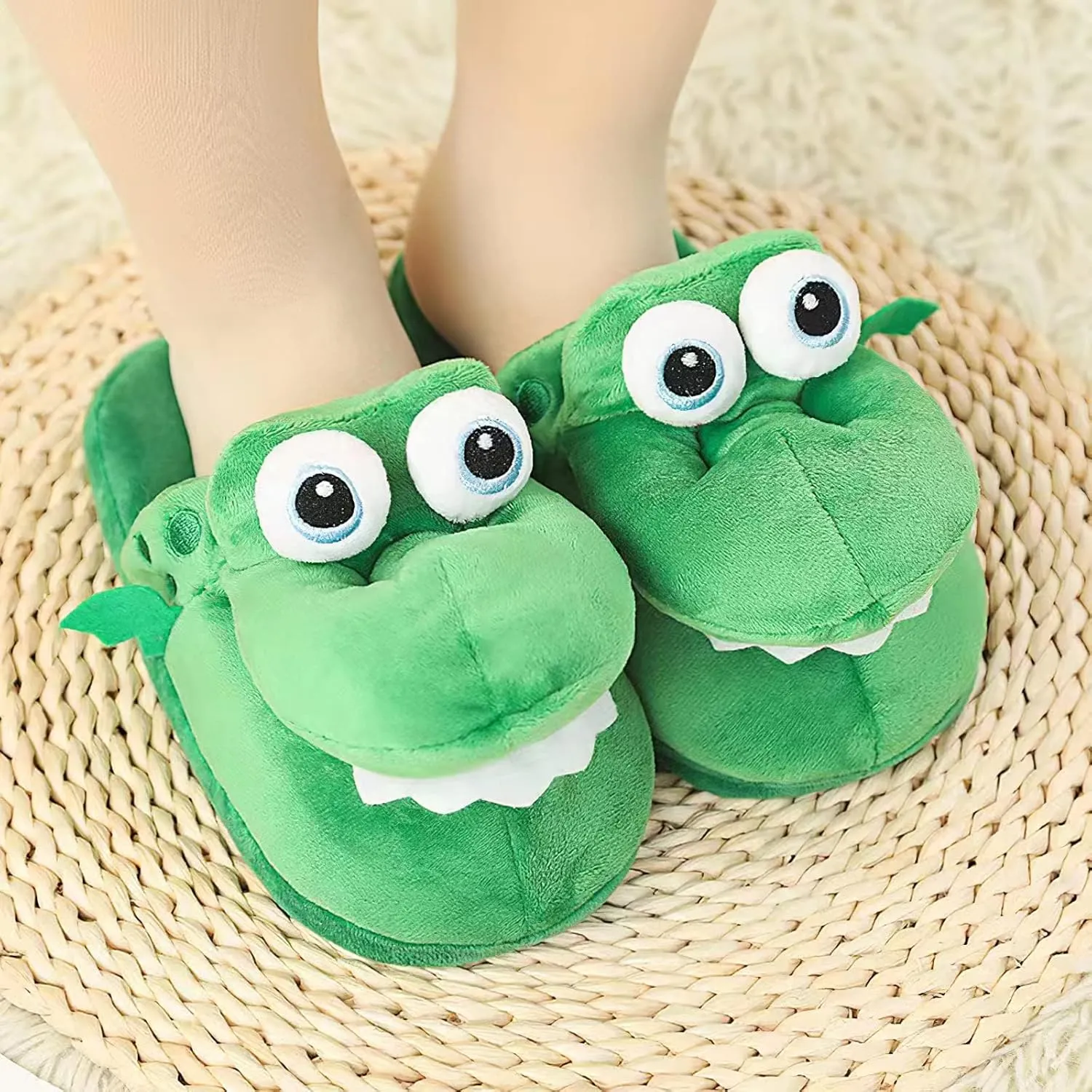 Unisex Novelty Cute Animal Feet Slippers Indoor House Plush Slippers Funny Christmas Halloween Gifts - One Size Fits Most