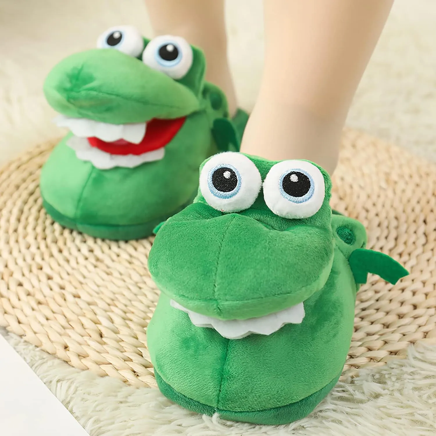 Unisex Novelty Cute Animal Feet Slippers Indoor House Plush Slippers Funny Christmas Halloween Gifts - One Size Fits Most