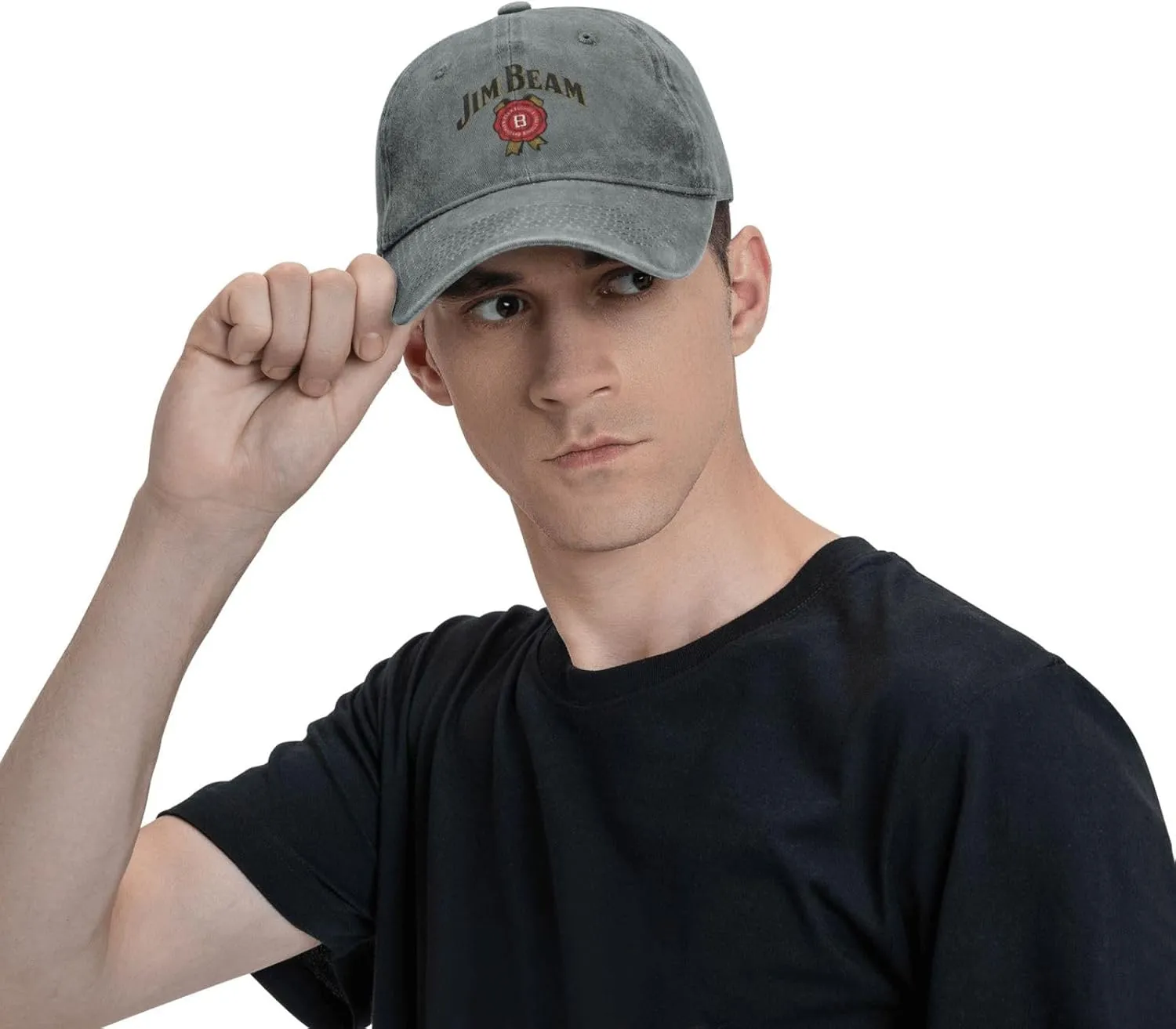 Unisex_Jim_Beam_Logo_ Cowboy Hat Trucker Dad Gift Adjustable Buckle Closure Casquette