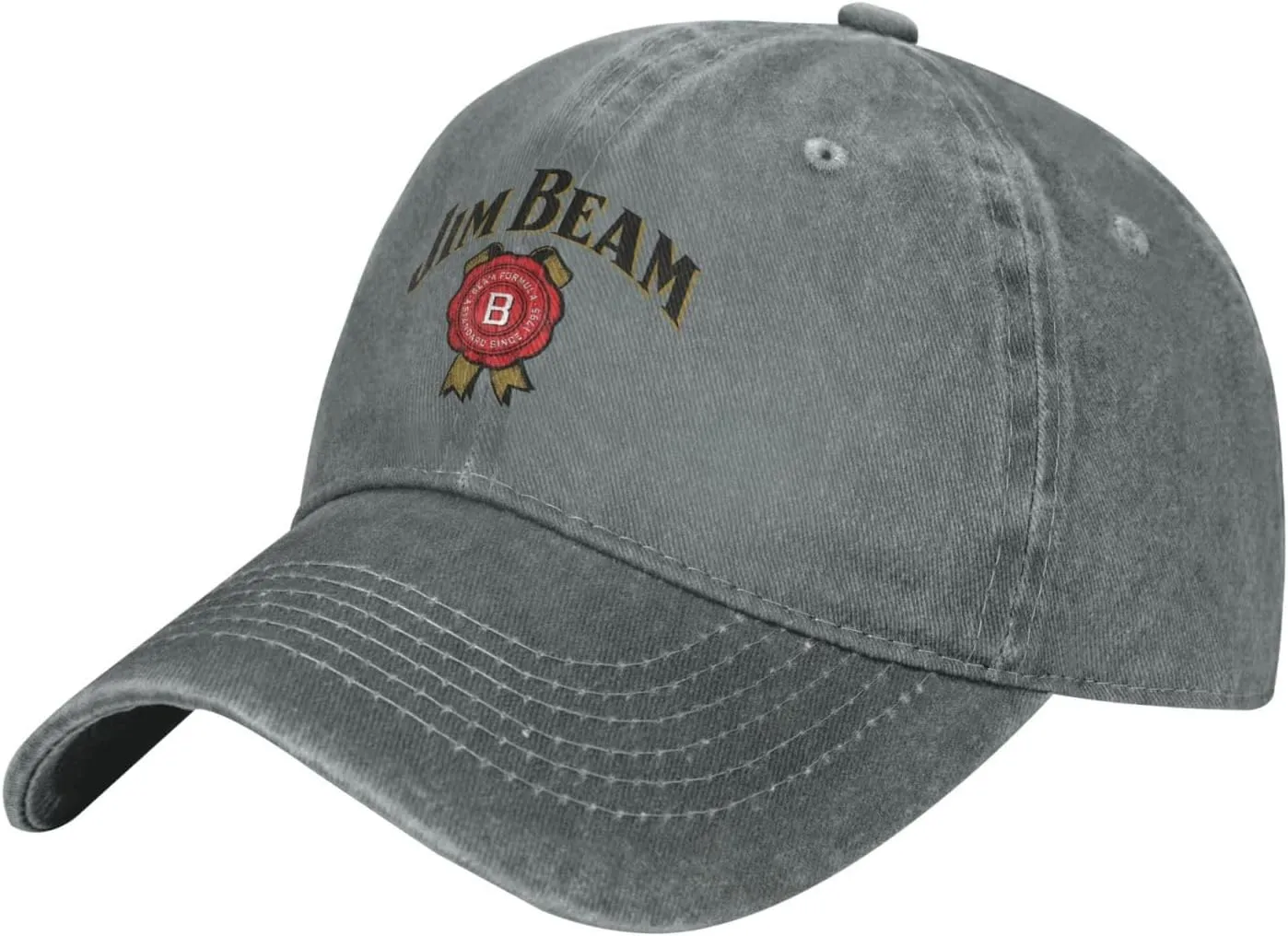 Unisex_Jim_Beam_Logo_ Cowboy Hat Trucker Dad Gift Adjustable Buckle Closure Casquette
