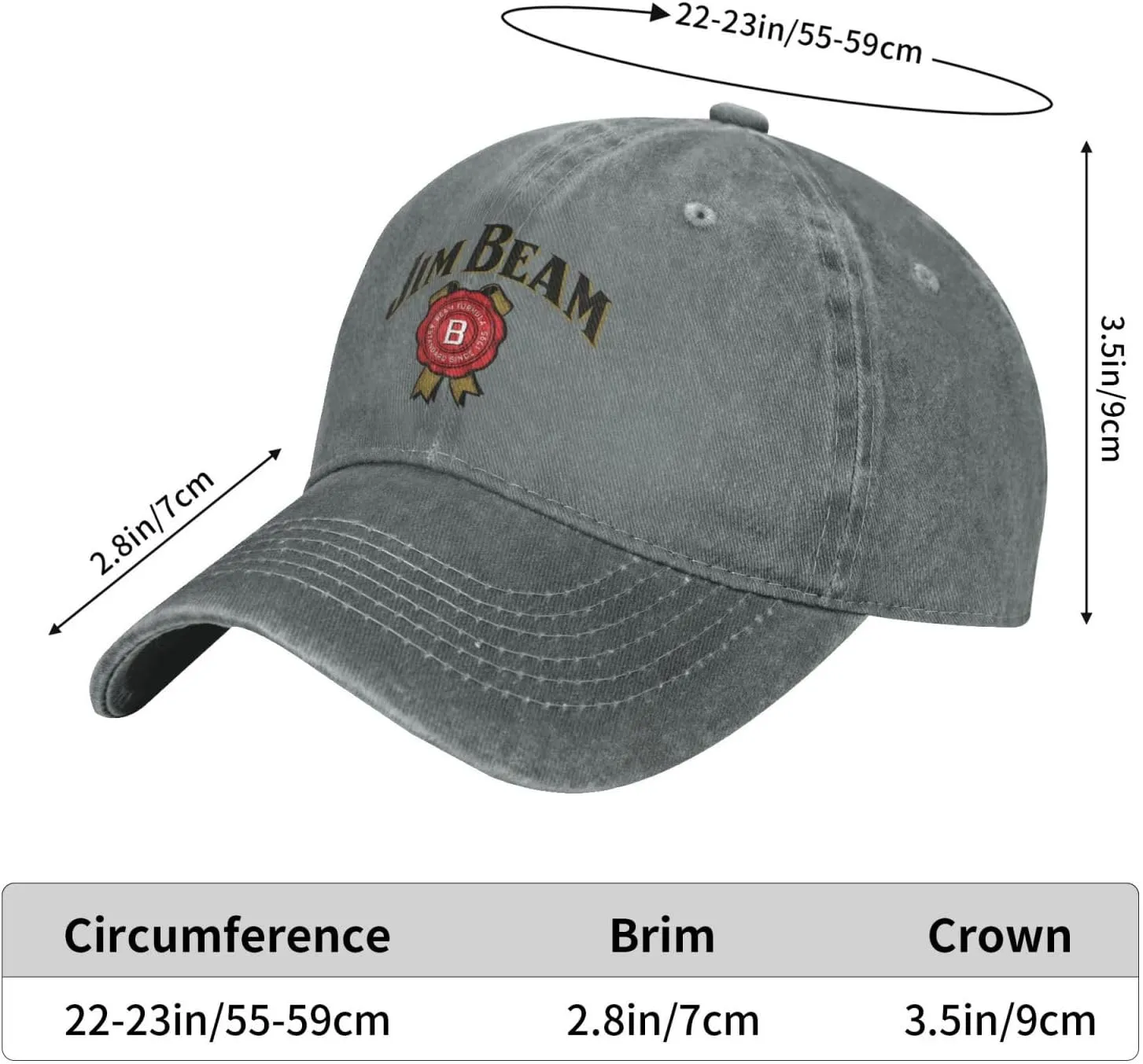 Unisex_Jim_Beam_Logo_ Cowboy Hat Trucker Dad Gift Adjustable Buckle Closure Casquette