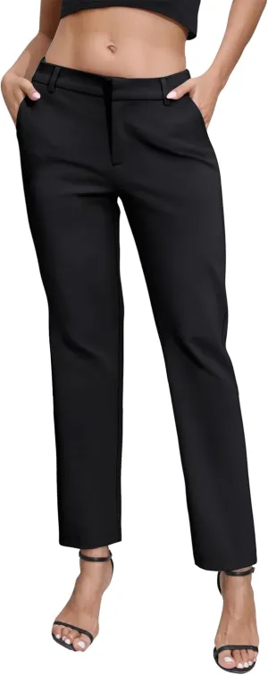 Urban CoCo Women's Elastic Waisted Dress Pants Business Work Casual Stretch Slacks with Pockets