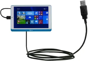 USB Data Hot Sync Straight Cable Designed for The KD Interactive Kurio Smart with Charge Function – Two Functions in one Unique Gomadic TipExchange Enabled Cable