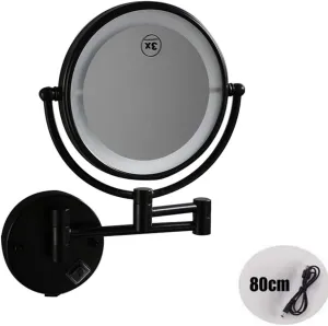 Vanity Makeup Mirror Wall Mounted 8inch Extendable Magnification Cosmetic Mirror 360 Rotating Round for Hotel Bathroom