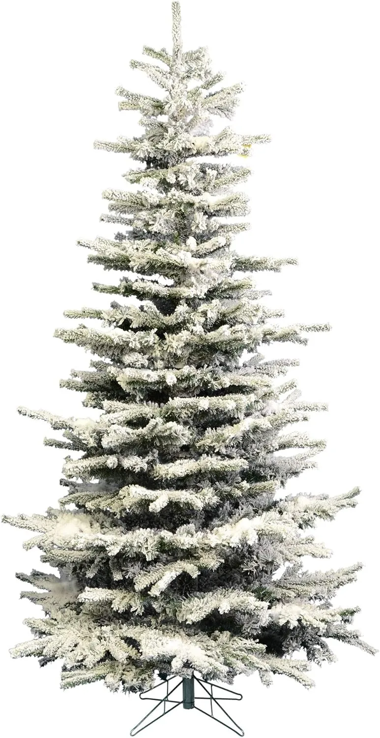 Vickerman 4.5' Flocked Sierra Fir Slim Artificial Christmas Tree, Unlit - Snow Covered Faux Tree - Seasonal Indoor Home Decor - Festive Holiday Tree - Christmas Decor