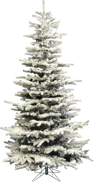 Vickerman 4.5' Flocked Sierra Fir Slim Artificial Christmas Tree, Unlit - Snow Covered Faux Tree - Seasonal Indoor Home Decor - Festive Holiday Tree - Christmas Decor