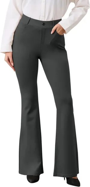 VIMPEP Women’s Classic Yoga Dress Pants High Rise Flare Soft Feeling Pull On Work Yoga Pants for Business Office Work 2102