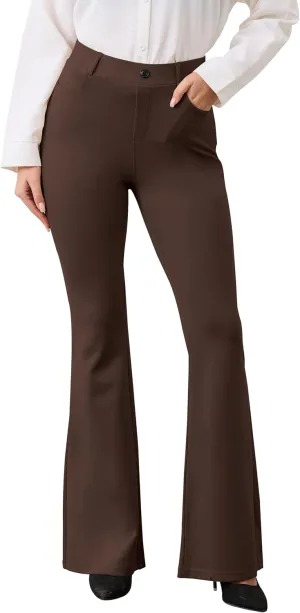 VIMPEP Women’s Classic Yoga Dress Pants High Rise Flare Soft Feeling Pull On Work Yoga Pants for Business Office Work 2102