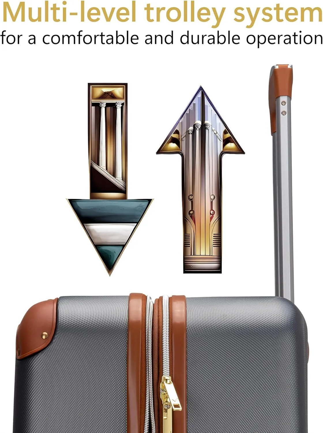 Vintage 3 Piece Expandable Hard Spinner Luggage Set