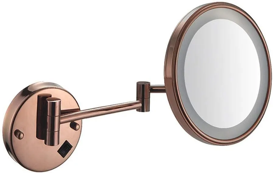 Wall Mounted Bathroom Vanity Mirror with 3X Magnification and Telescopic Extendable Folding Arm Shaving Makeup Mirror