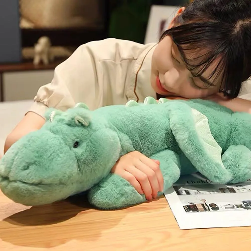 Weighted Dragon Stuffed Animal 10Lbs 43.3" Soft and Sturdy Weighted Stuffed Animals for Adults and Kids, Large Green Plush Animal
