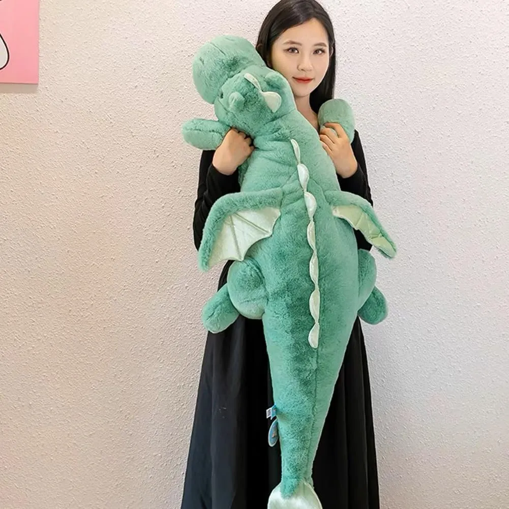 Weighted Dragon Stuffed Animal 10Lbs 43.3" Soft and Sturdy Weighted Stuffed Animals for Adults and Kids, Large Green Plush Animal