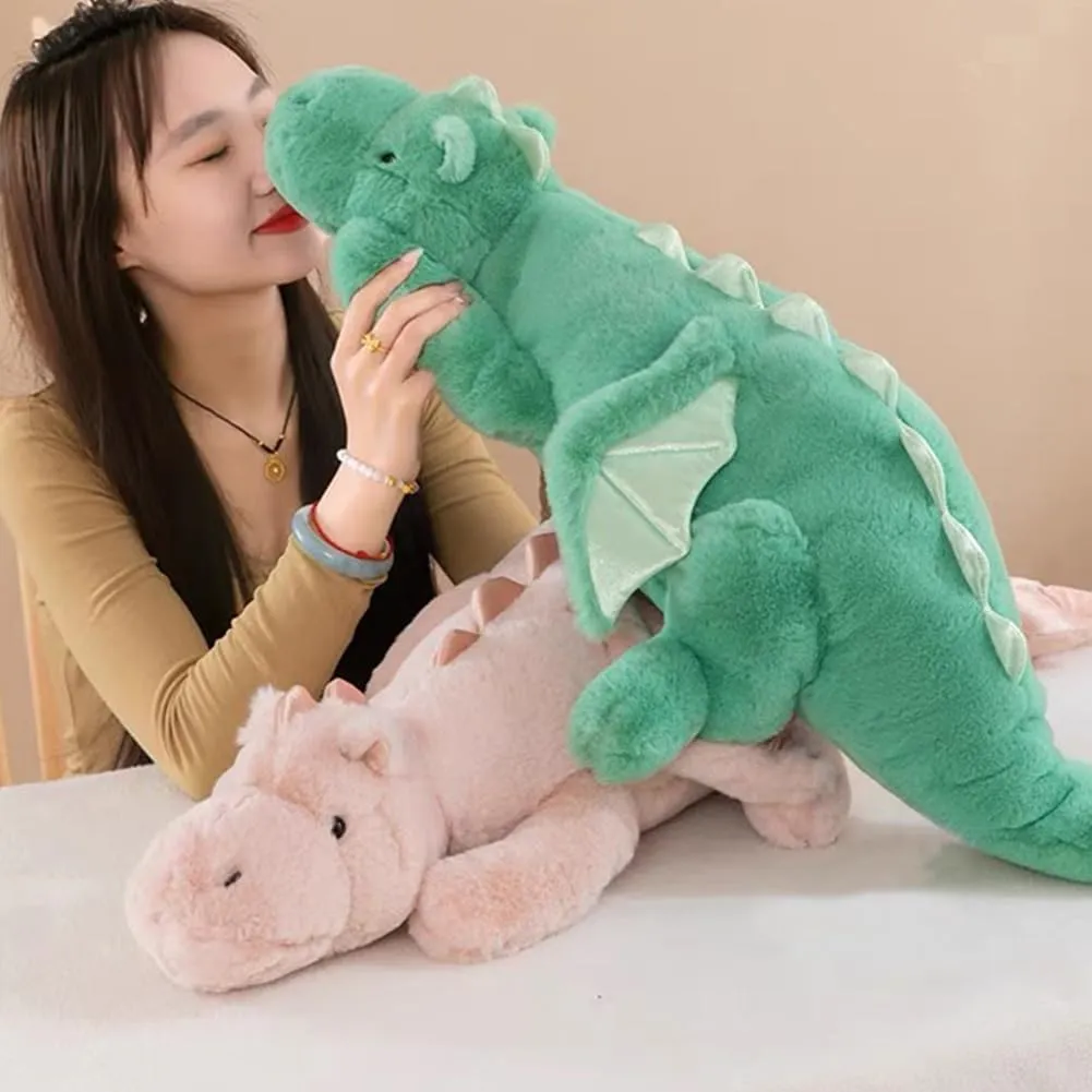 Weighted Dragon Stuffed Animal, Soft and Sturdy Weighted Stuffed Animals for Kids and Adults, Medium Pink Dragon Stuffed Animal(35.4" 5Lbs)