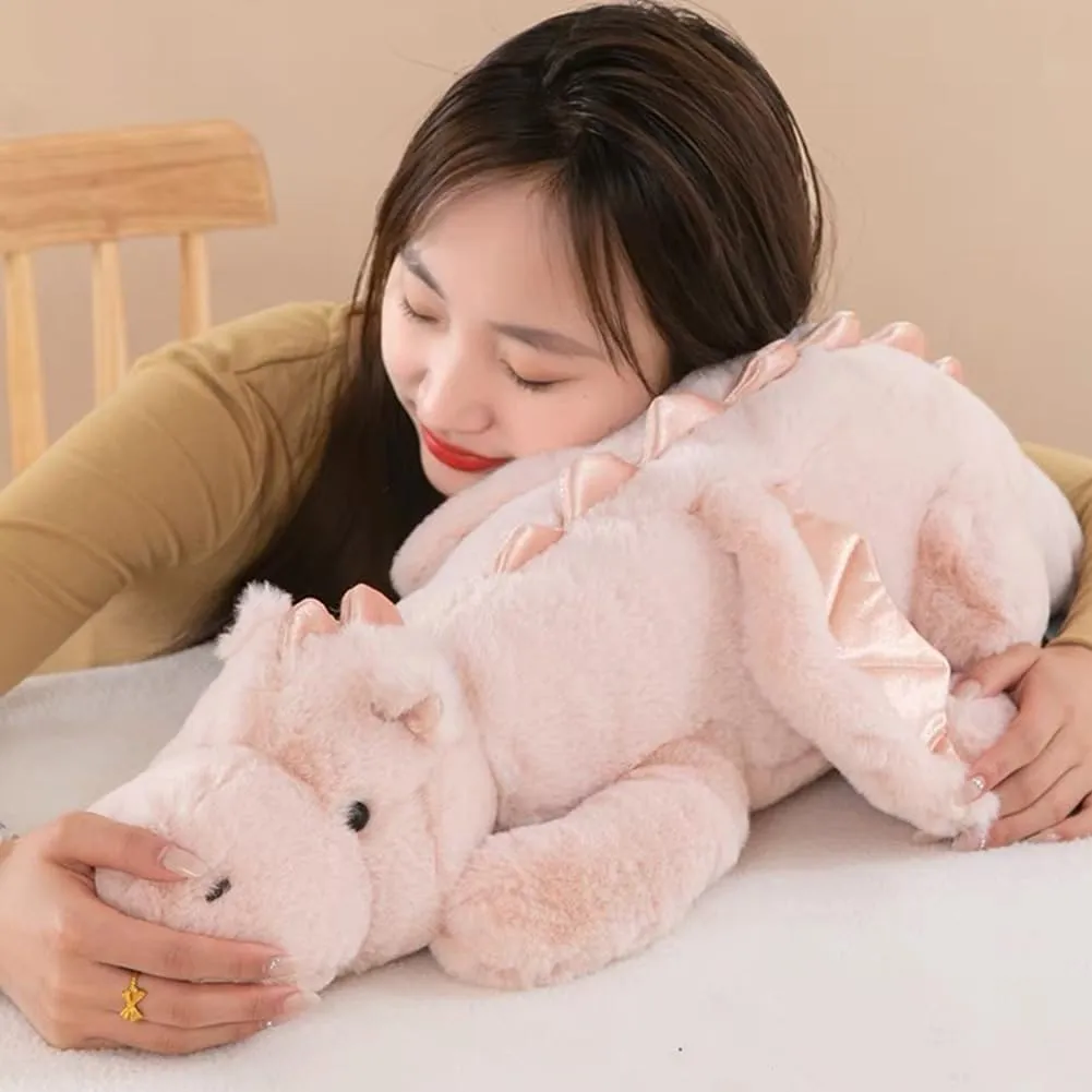 Weighted Dragon Stuffed Animal, Soft and Sturdy Weighted Stuffed Animals for Kids and Adults, Medium Pink Dragon Stuffed Animal(35.4" 5Lbs)