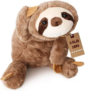 Weighted Sloth Plush Stuffed Animals, Microwavable Stuffed Animal Heating Pads for Adults & Kids, Plush for Stress Relief for Boys Girls Birthday Parties Supplies Favor Stocking Stuffers