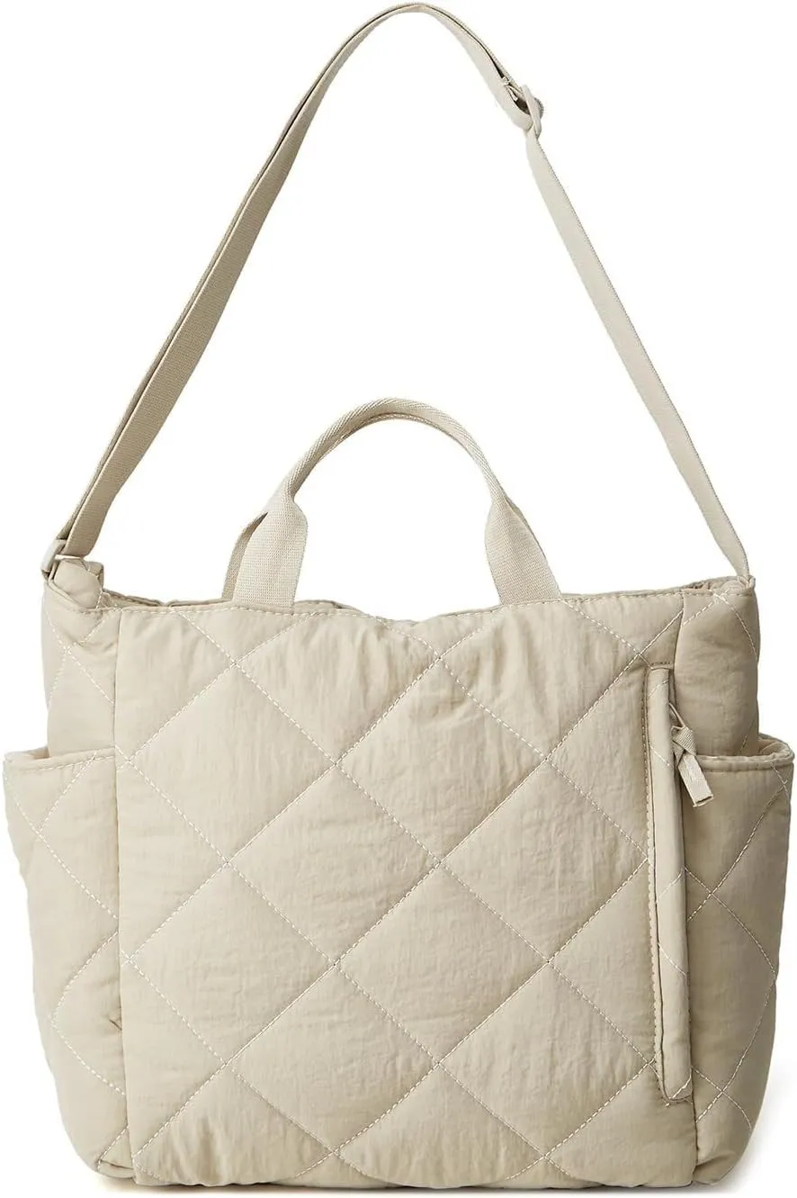 Women Tote Bag Puffer Hobo Handbag Lightweight Padding Shoulder Bag Nylon Padded Crossbody Well made