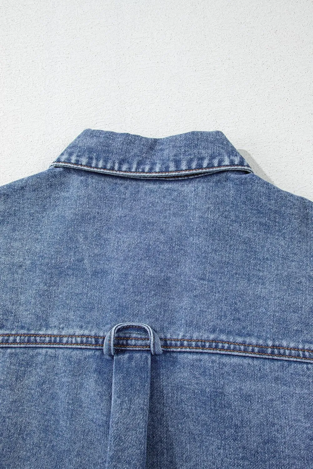 Women's Ashleigh Blue Acid Wash Button Up Denim Vest with Elastic Hem