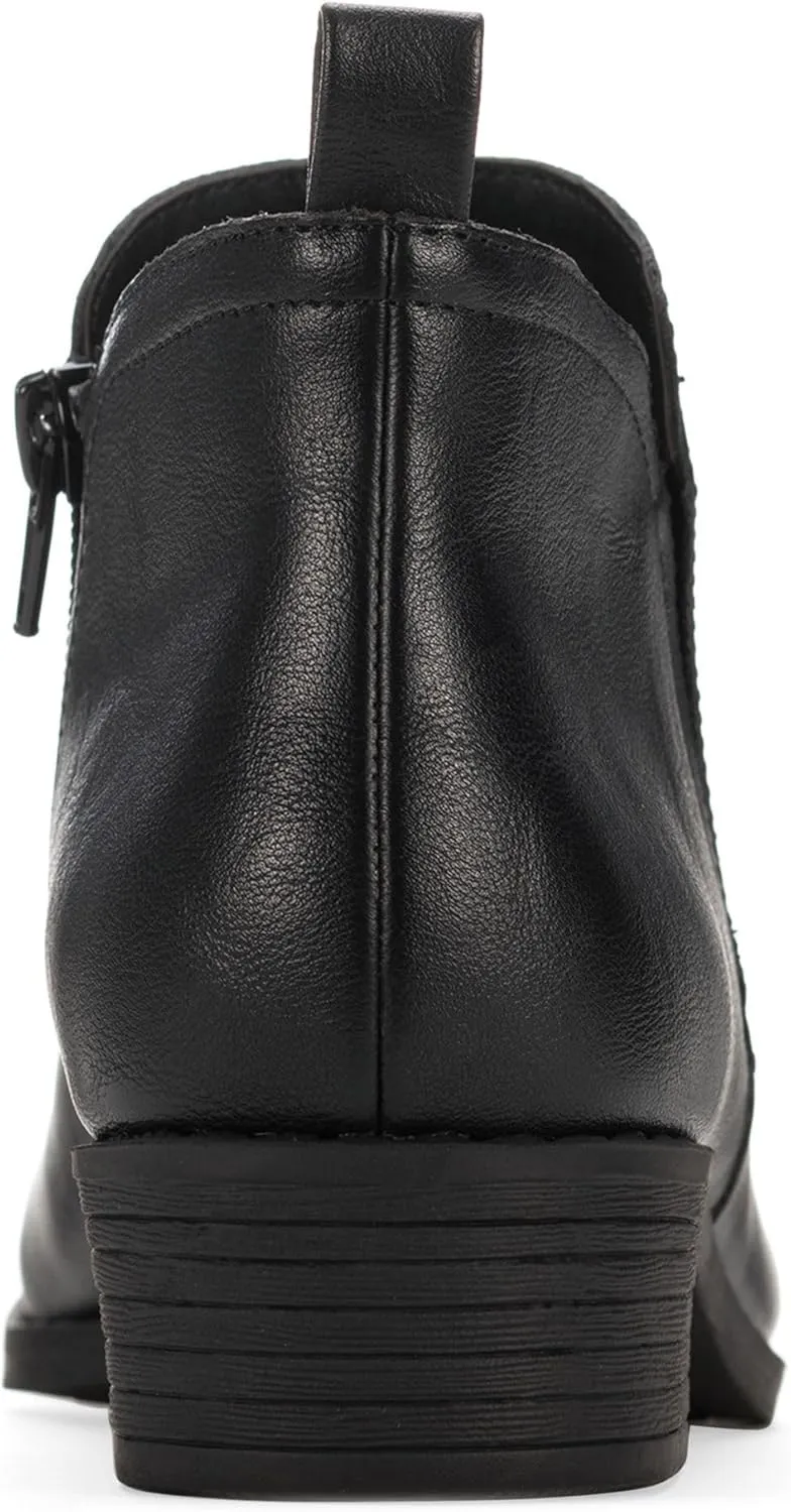Womens Cadee Faux Leather Zipper Ankle Boots