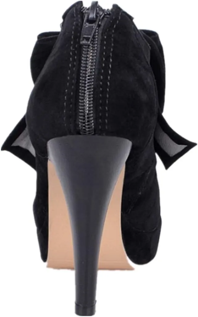 Women's Classic Vintage Platform High Heel Small Bow Dress Pumps