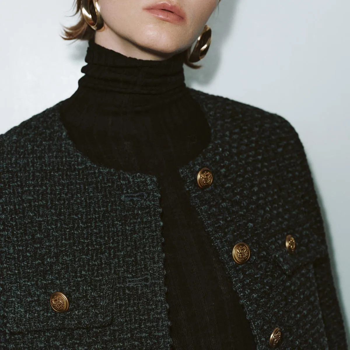 Womens Cropped Tweed Blazer Jackets 2025 Fall Winter Casual Business Work Suits Long Sleeve Coat Outfits