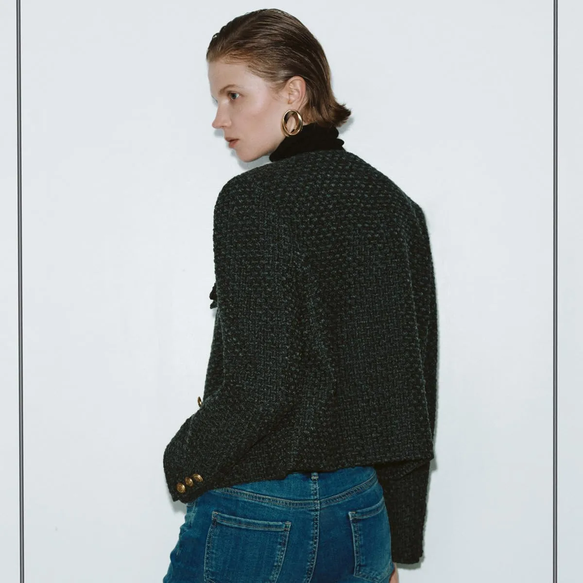 Womens Cropped Tweed Blazer Jackets 2025 Fall Winter Casual Business Work Suits Long Sleeve Coat Outfits