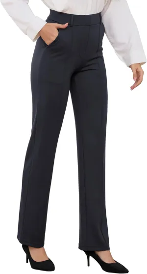 Women’s Dress Pants 27"/29"/31" 2024 Fall Straight Leg Yoga Pants, Stretchy Slacks for Work Business with Pockets