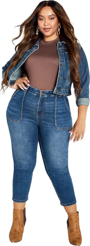 Women's Plus Size Ella Thick Waistband Ankle Jean