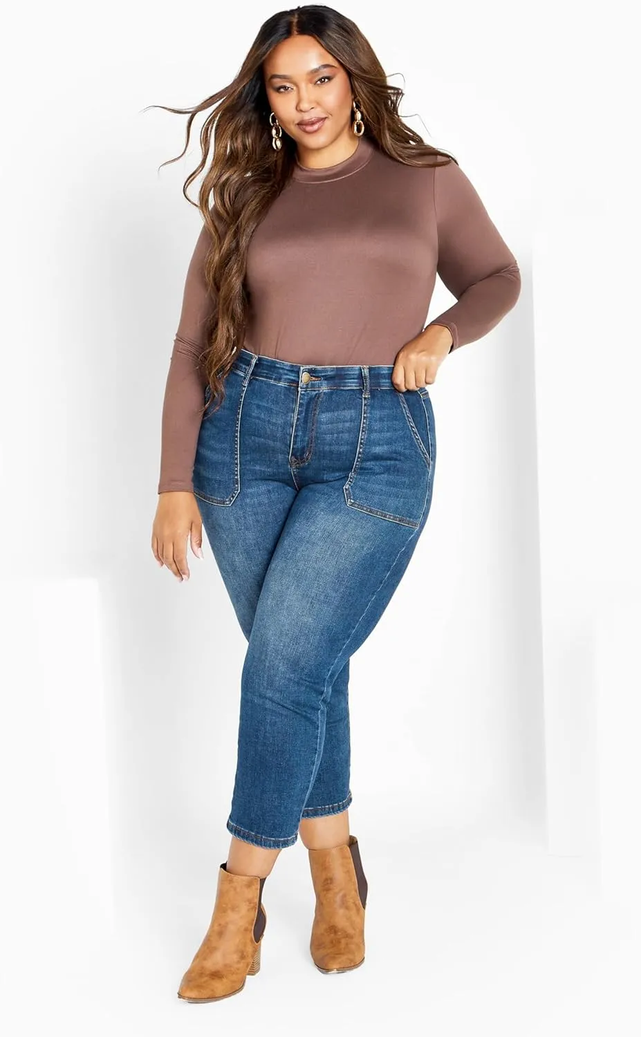 Women's Plus Size Ella Thick Waistband Ankle Jean
