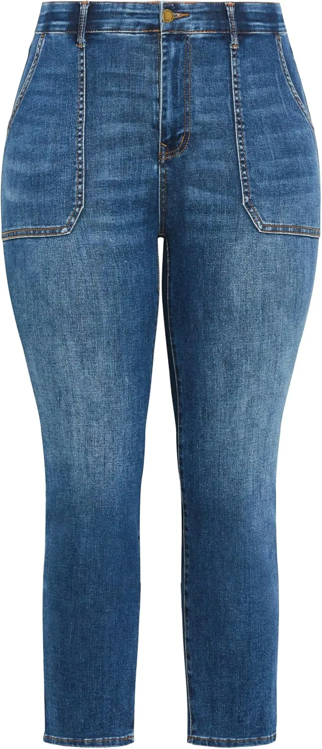 Women's Plus Size Ella Thick Waistband Ankle Jean
