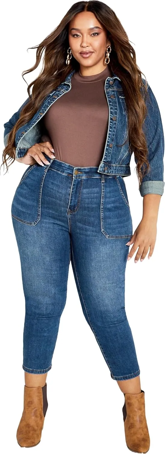 Women's Plus Size Ella Thick Waistband Ankle Jean