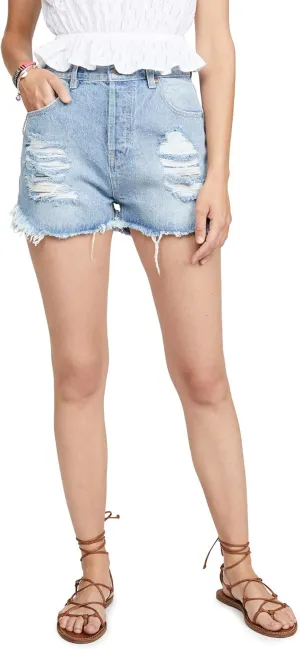 Women's Slasher Denim Shorts, Light Vintage Blue, X-Small