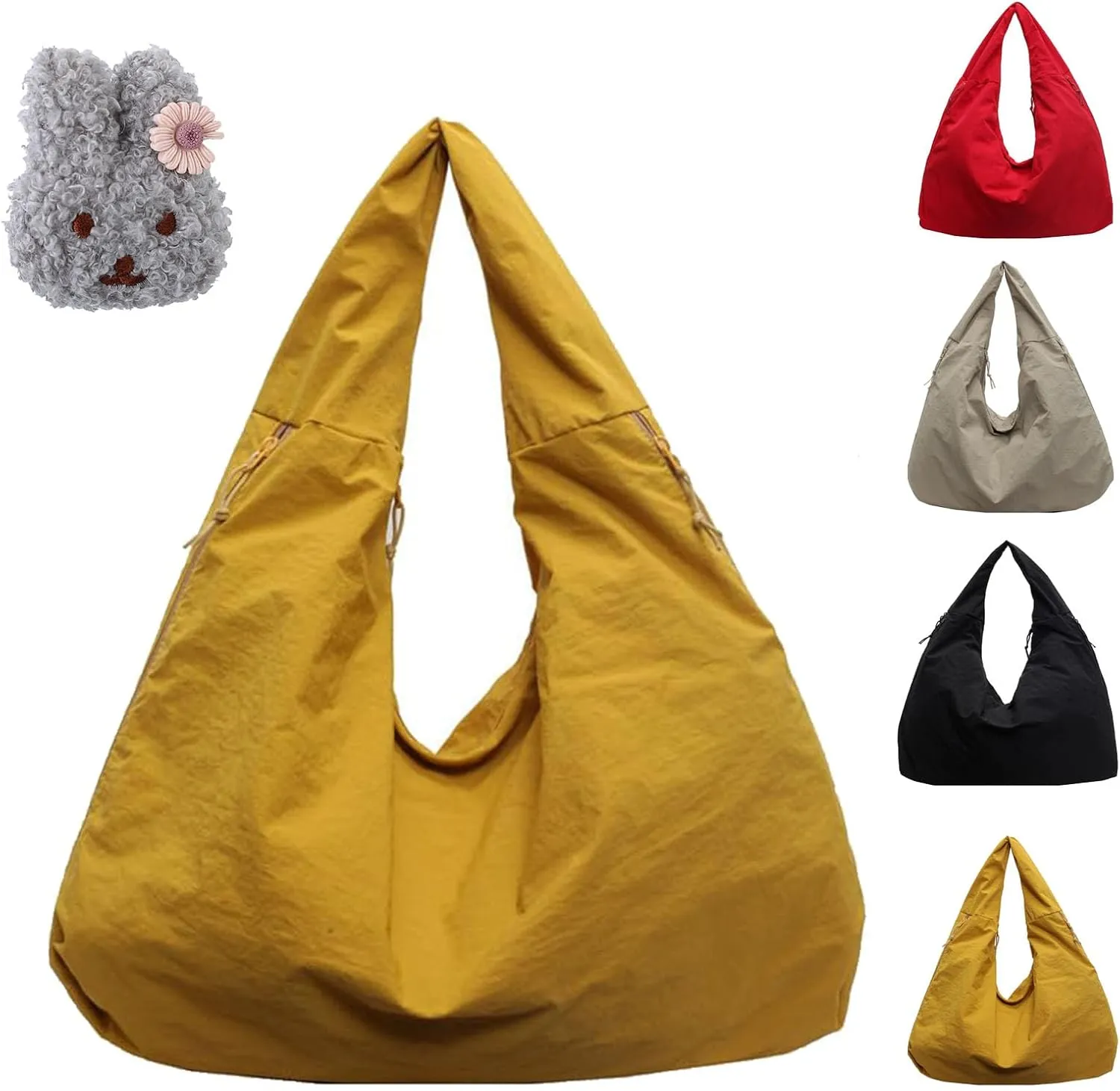 Women's Solid Color Textured Draped Tote Bag,Big Capacity Minimalist Versatile Shoulder Bag,Versatile Shoulder Bag