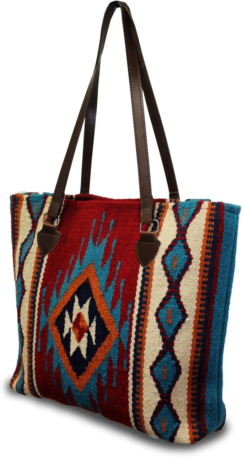 Wool Tote Purse Bag Native American Western Style Handwoven