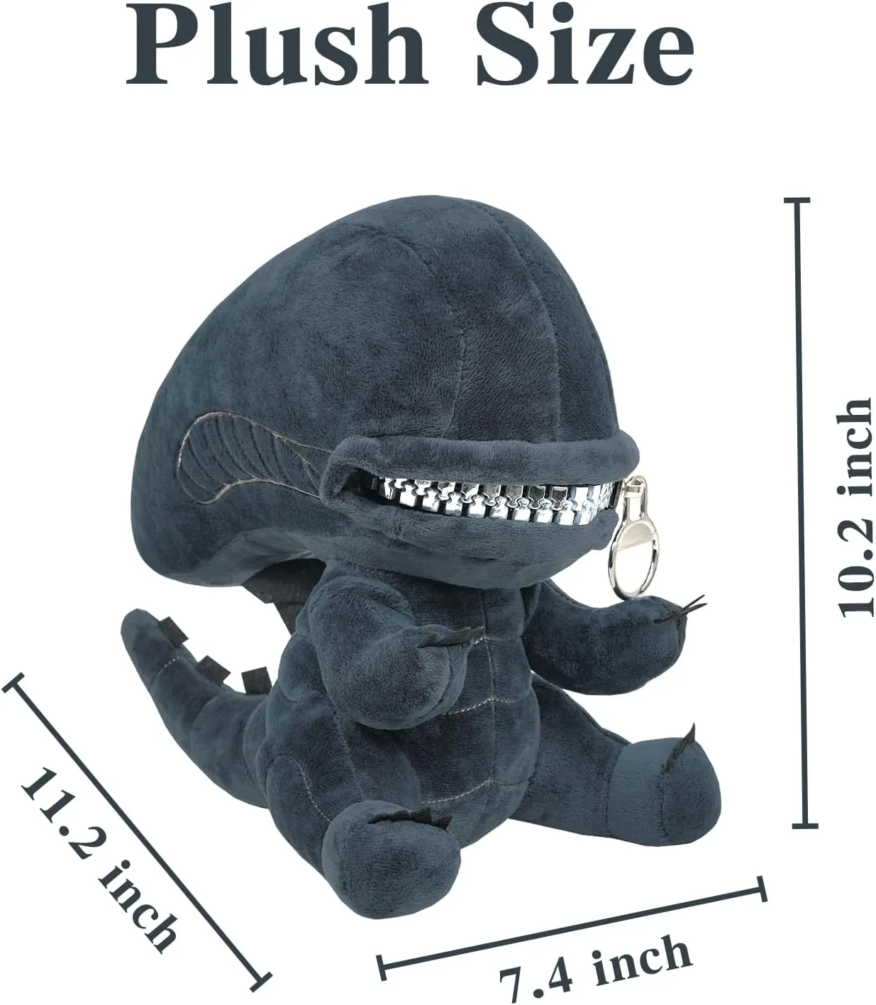 Xenomorphe Alien Stuffed Animal, Zipper Mouth Alien Stuffed Animals, Monster Collection Plush Dolls for Kids and Fans (Black)