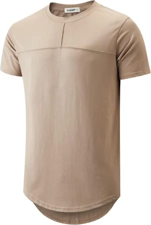 YININF Men's T-Shirts Hipster Short Sleeve Solid Color Crew Neck Cotton Soft Fitted Tees