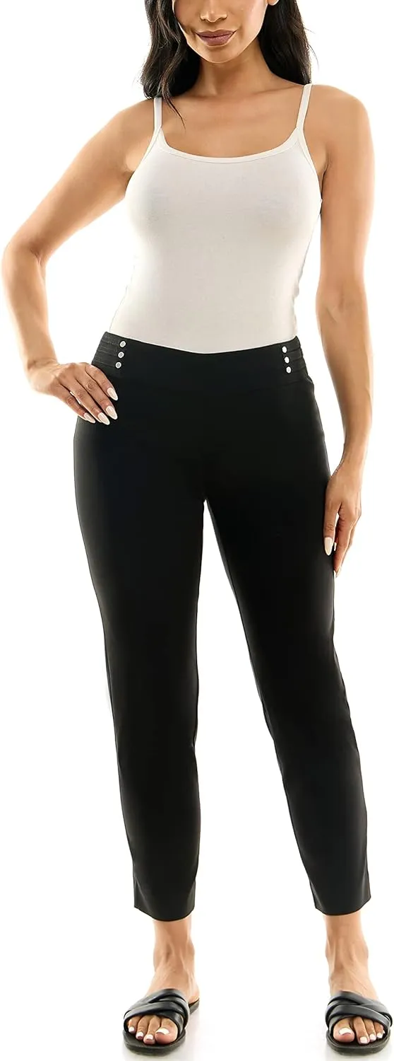 Zac & Rachel Women's Pull on Ankle Pant with Faux Back Pockets