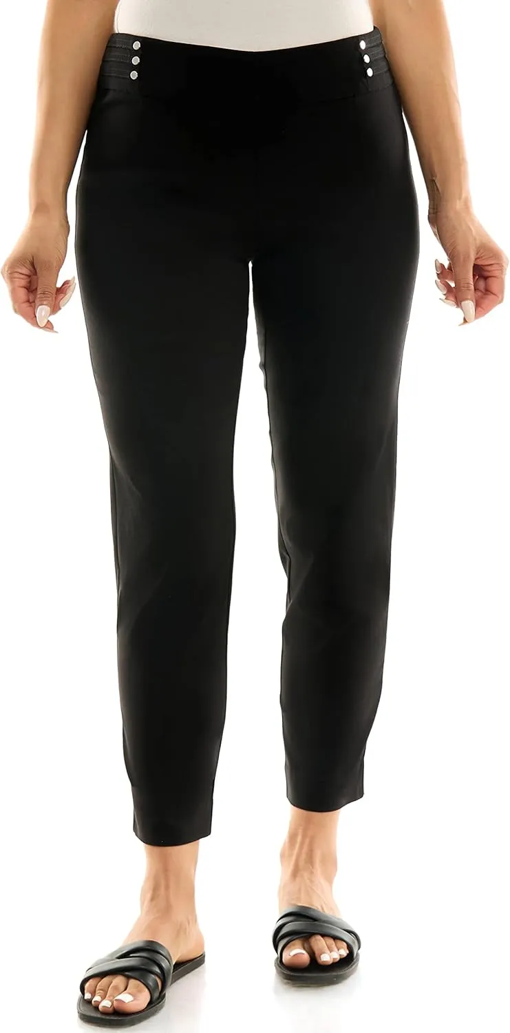 Zac & Rachel Women's Pull on Ankle Pant with Faux Back Pockets