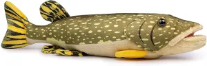 ZHONGXIN MADE Simulation Northern Pike Stuffed Plush Toy- 18.5inch Lifelike Depth Ocean Animals Pike Plushie Toys Figur, Super Soft Plush Dolls for Kids Stuffed Model Educational Toys, Gifts for Kids